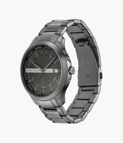 AX2455 Armani Exchange | Three-Hand Date Gunmetal Stainless Steel Watch