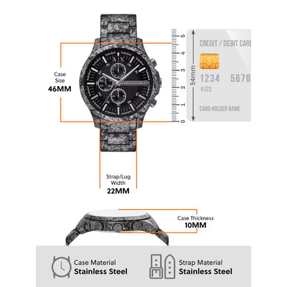 Armani Exchange Quartz Hampton Grey Dial Chronograph Men's Watch AX2462