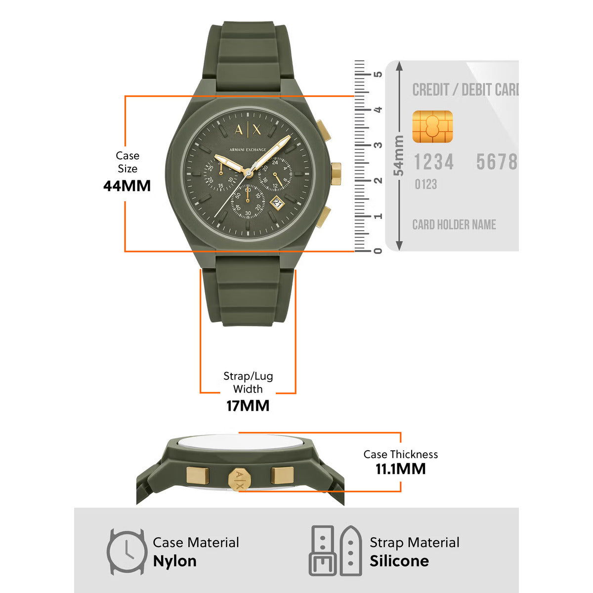 Armani Exchange Quartz Green Dial Chronograph Analog Watch For Men AX4169