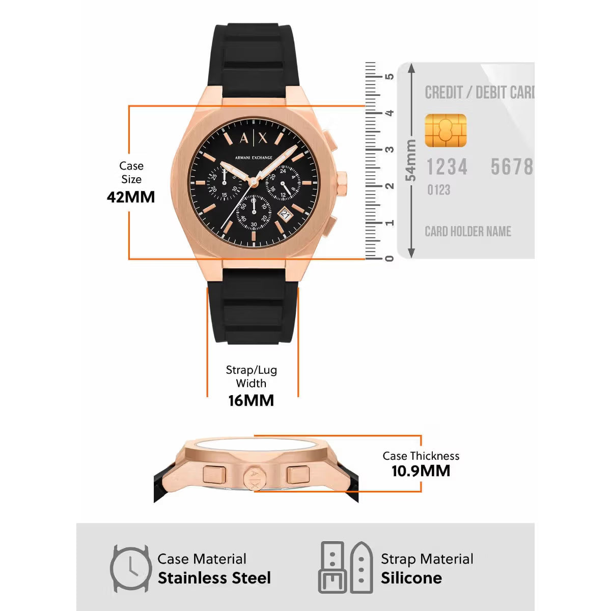 Armani Exchange Sync Quartz Black Dial Chronograph Analog Men's Watch AX4190