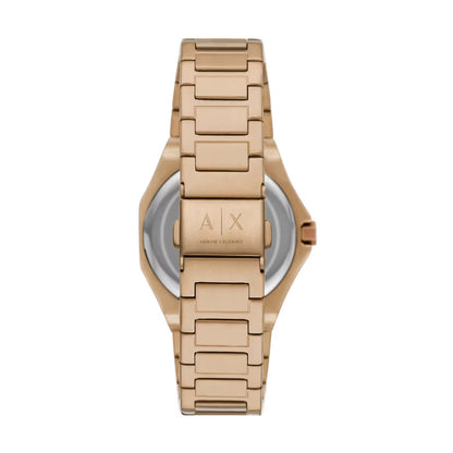 Armani Exchange Quartz Beige Gold Dial Analog Stainless Steel Women Watch AX4616