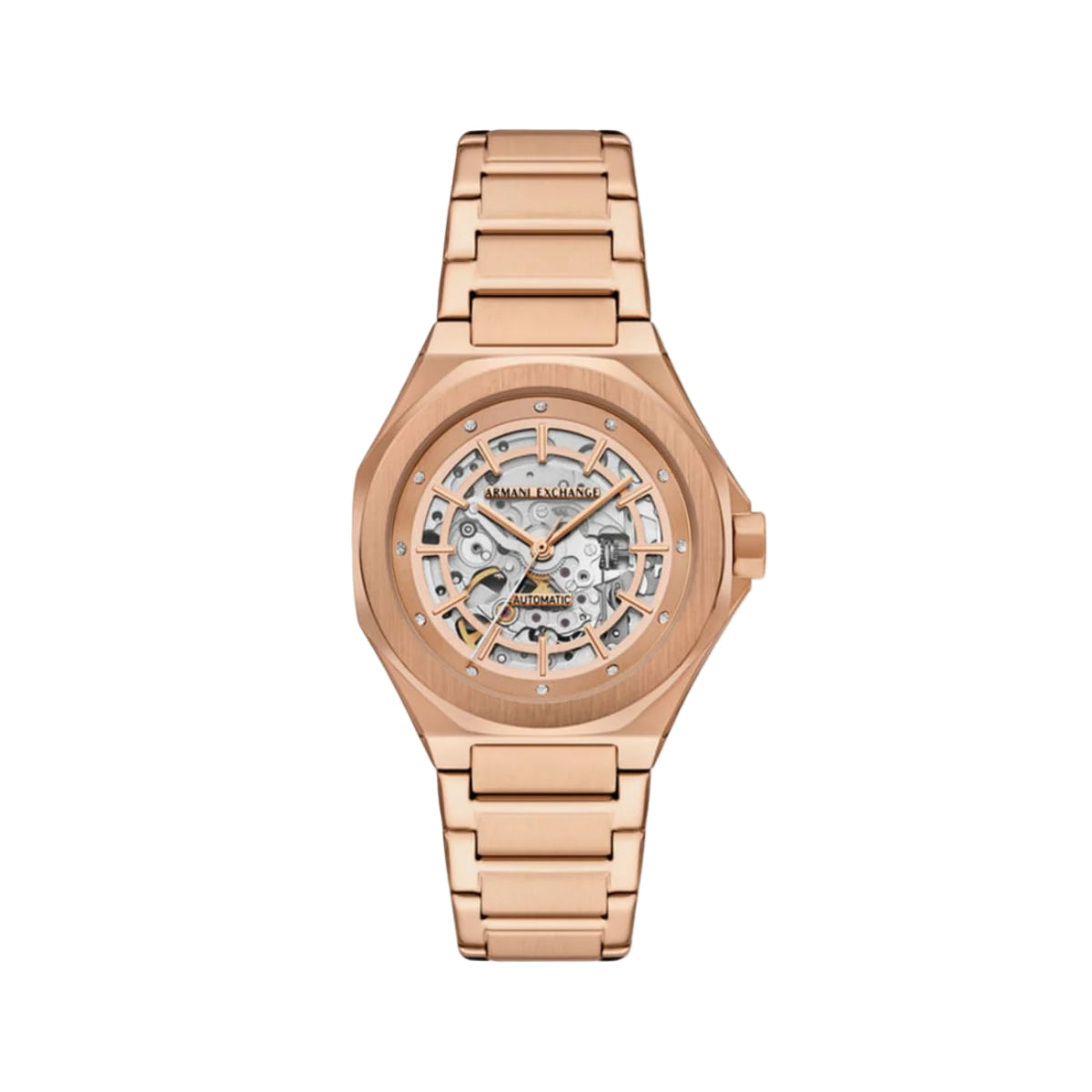 Armani Exchange Andrea Rose Gold Dial Automatic Woman Watch AX4619
