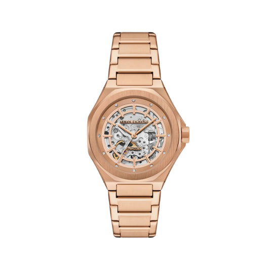 Armani Exchange Andrea Rose Gold Dial Automatic Woman Watch AX4619