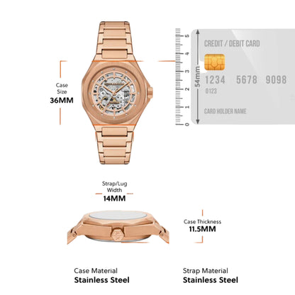 Armani Exchange Andrea Rose Gold Dial Automatic Woman Watch AX4619