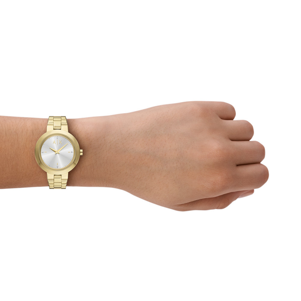 Armani Exchange Two-Hand Gold-Tone Stainless Steel Women Watch AX5180