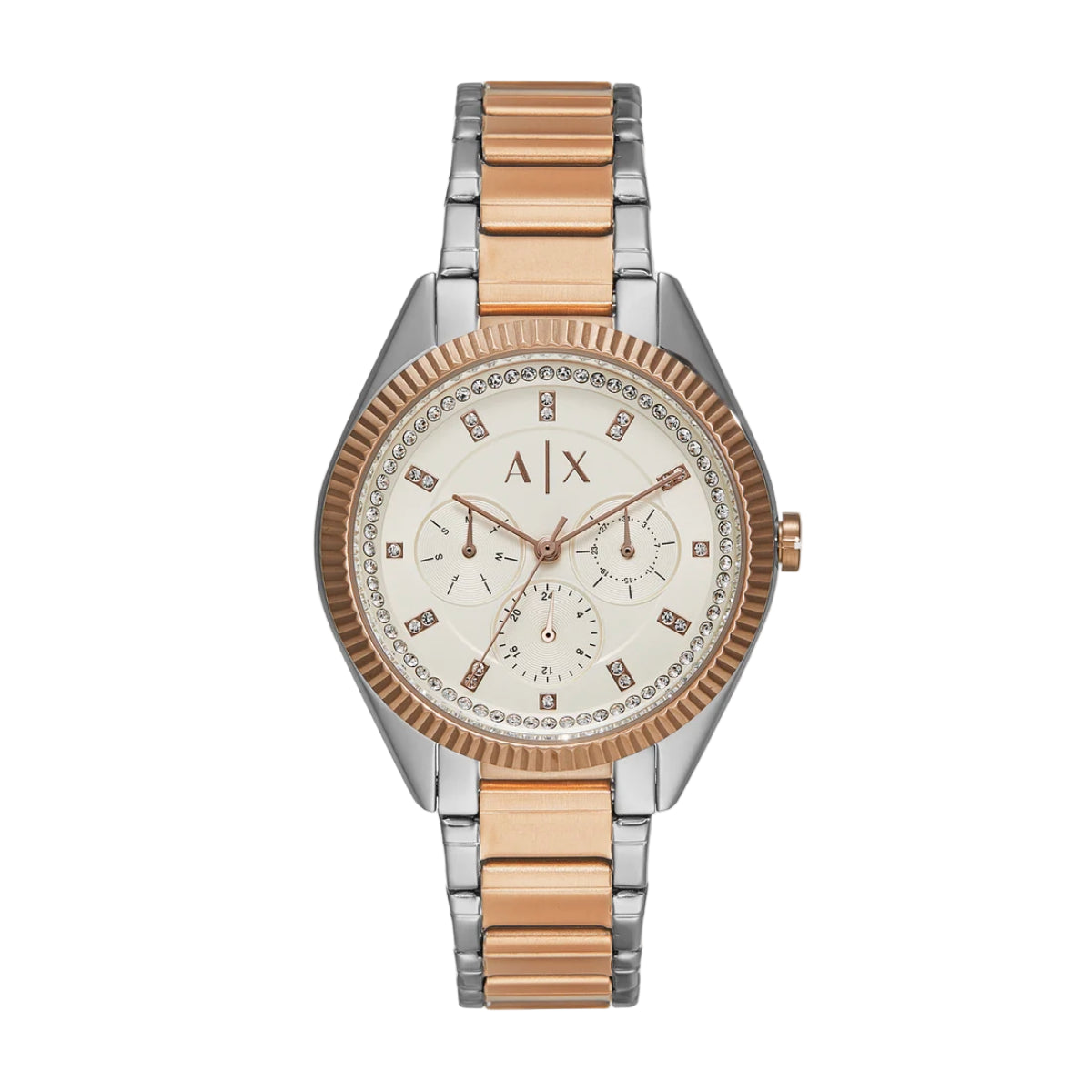 Armani Exchange Lady Giacomo White Dial Chronograph Watch for Women AX5662
