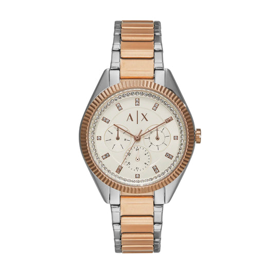 Armani Exchange Lady Giacomo White Dial Chronograph Watch for Women AX5662