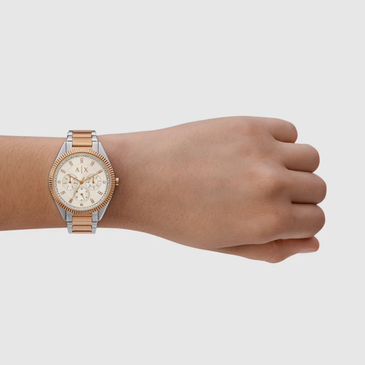 Armani Exchange Lady Giacomo White Dial Chronograph Watch for Women AX5662