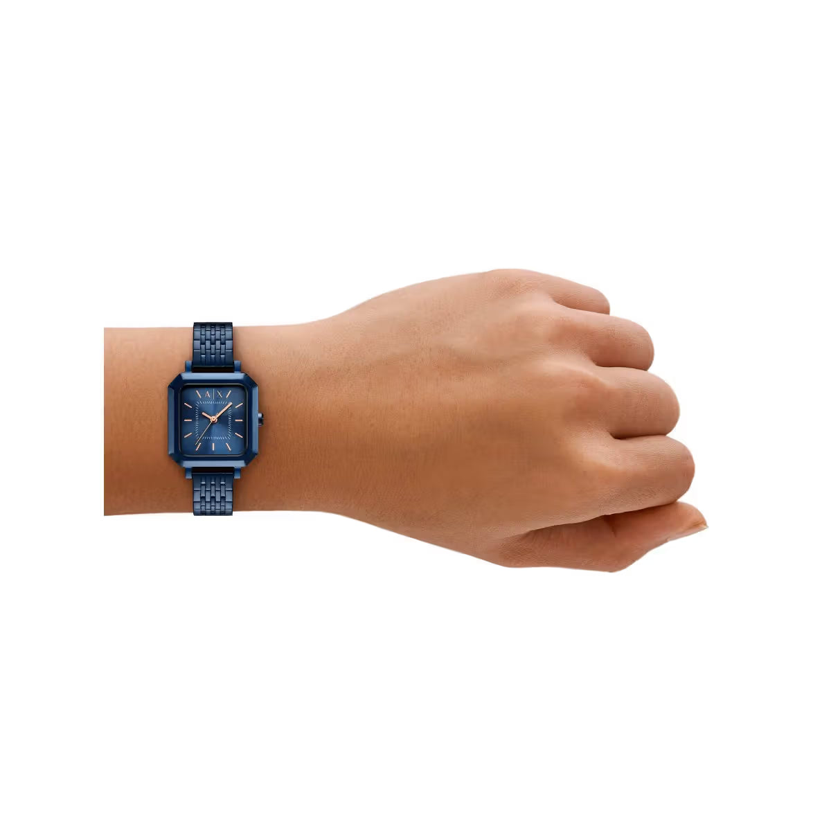 Armani Exchange Quartz Blue Dial Rectangular Analog Women Watch AX5730