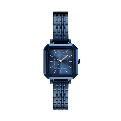 Armani Exchange Quartz Blue Dial Rectangular Analog Women Watch AX5730
