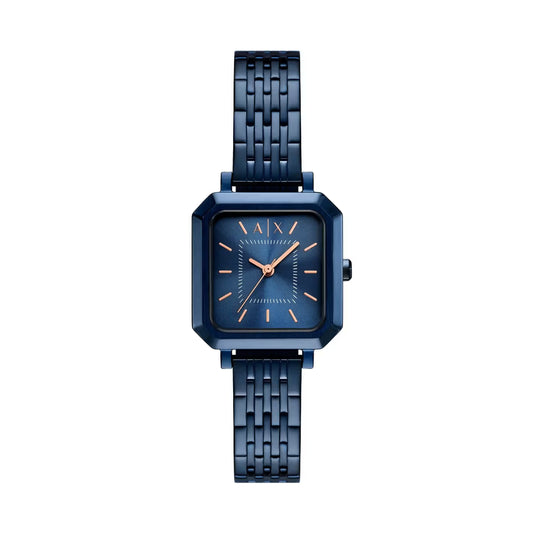Armani Exchange Quartz Blue Dial Rectangular Analog Women Watch AX5730