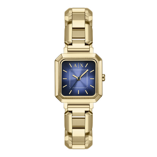 Armani Exchange Quartz Blue Dial Rectangular Analog Women Watch AX5735