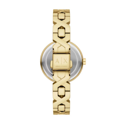 Armani Exchange Quartz Gold Round Dial Analog Watch For Women AX5831