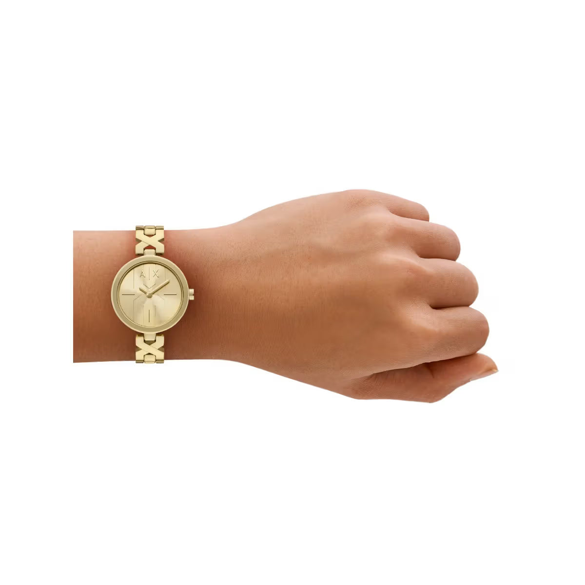 Armani Exchange Quartz Gold Round Dial Analog Watch For Women AX5831