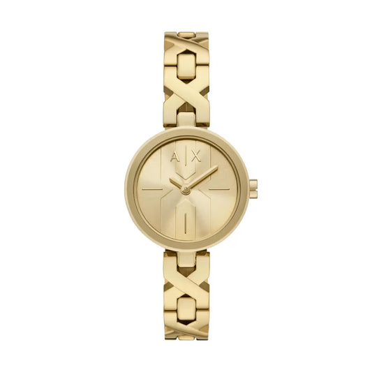 Armani Exchange Quartz Gold Round Dial Analog Watch For Women AX5831
