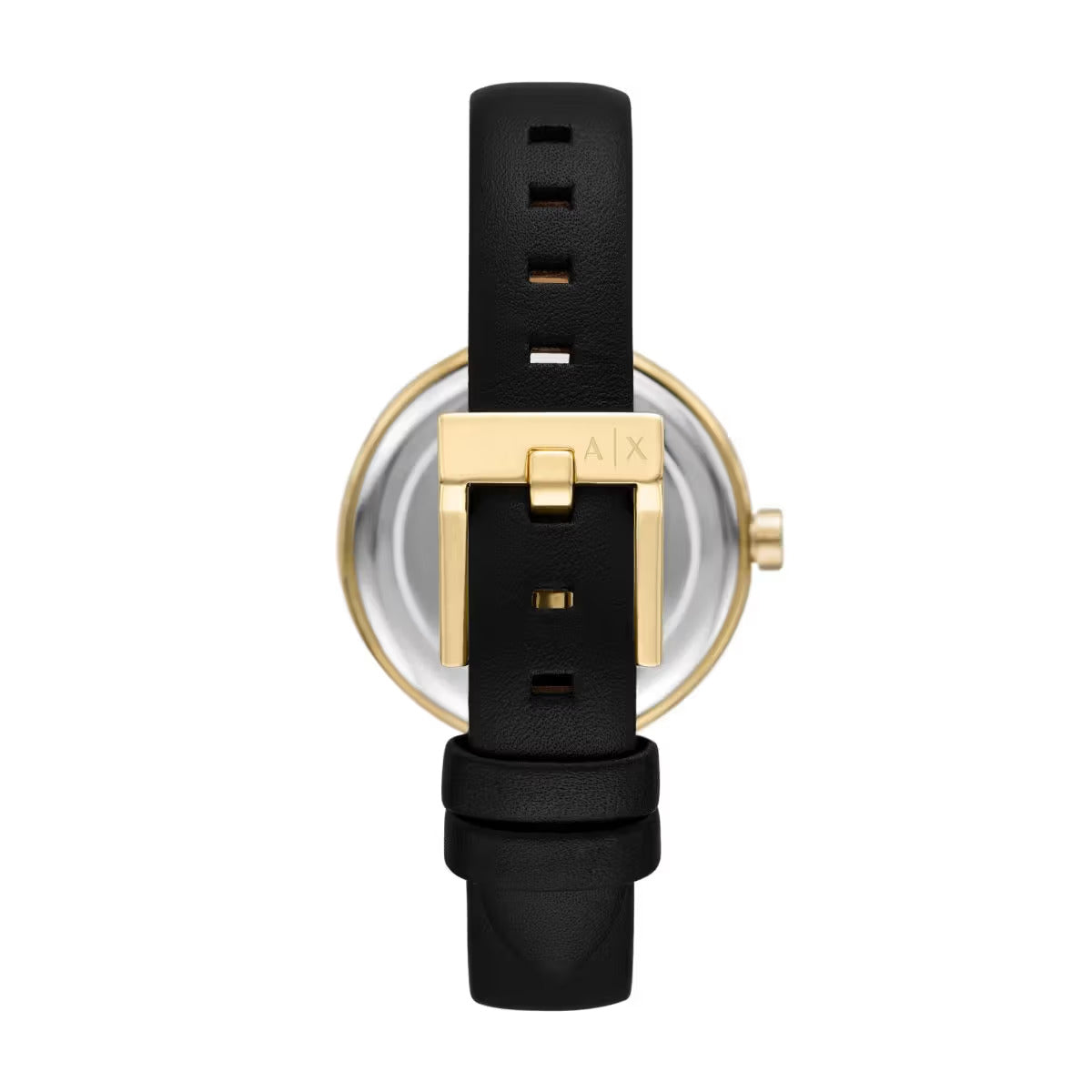 Black watch with gold accents on a white background