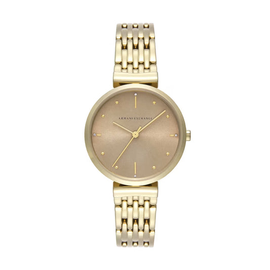 Armani Exchange Quartz Brown Round Dial Analog Women's Watch AX5916