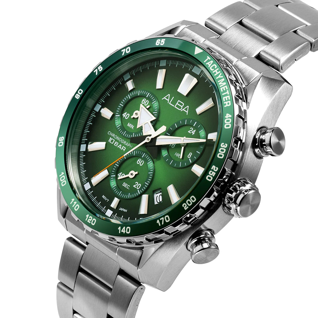 ALBA Green Dial Chronograph Men's Watch AX7007X1