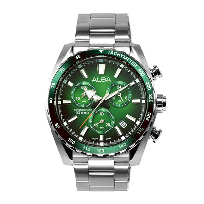 ALBA Green Dial Chronograph Men's Watch AX7007X1