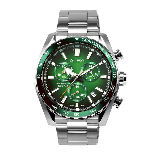 ALBA Green Dial Chronograph Men's Watch AX7007X1