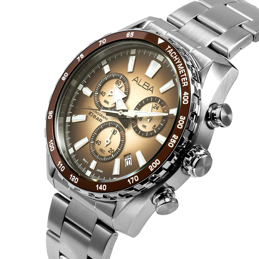 ALBA Golden Beige Dial Chronograph Men's Watch AX7009X1