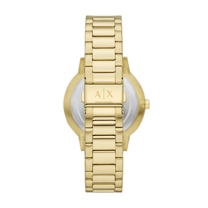 Armani Exchange Quartz Gold Dial Men's Watch With Bracelet Set AX7144SET