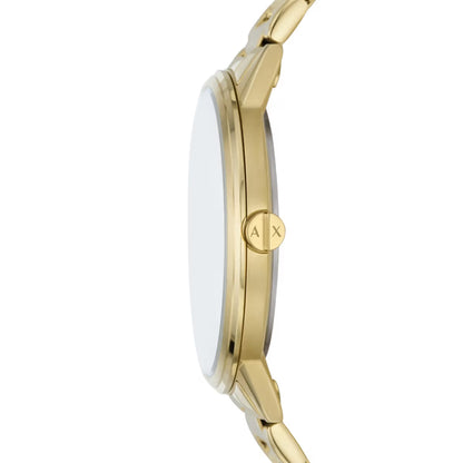 Armani Exchange Quartz Gold Dial Men's Watch With Bracelet Set AX7144SET