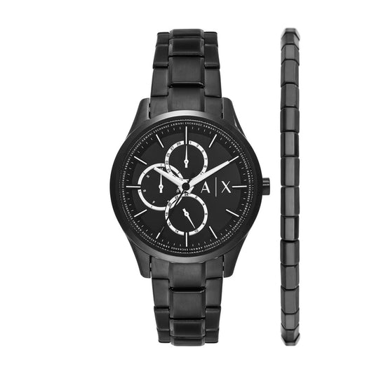 Armani Exchange Chronograph Black Dial Analog Men Watch With Bracelet AX7154SET