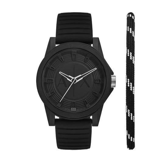Armani Exchange Outerbanks Black Dial Analog Watch For Men AX7159SET
