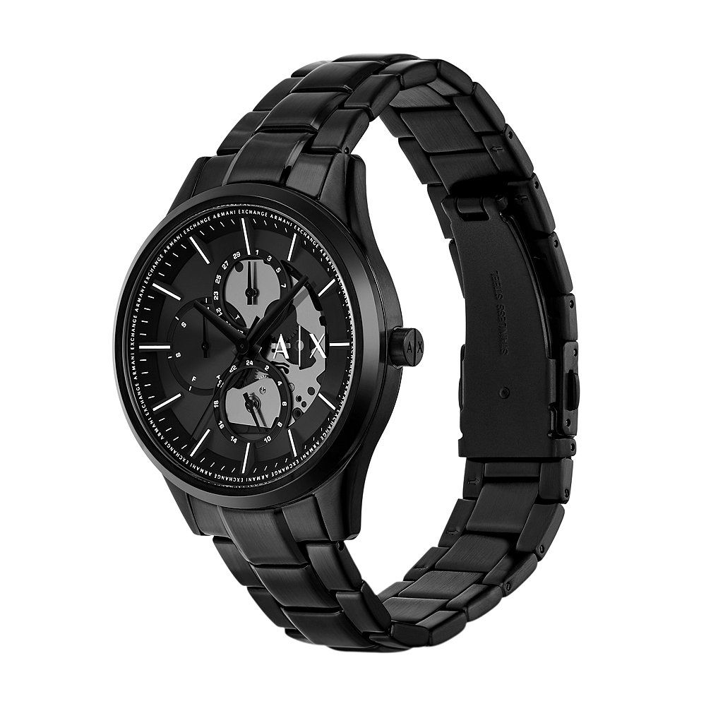 Armani Exchange Black Dial Multifunction Men Watch With Necklace Set AX7160SET