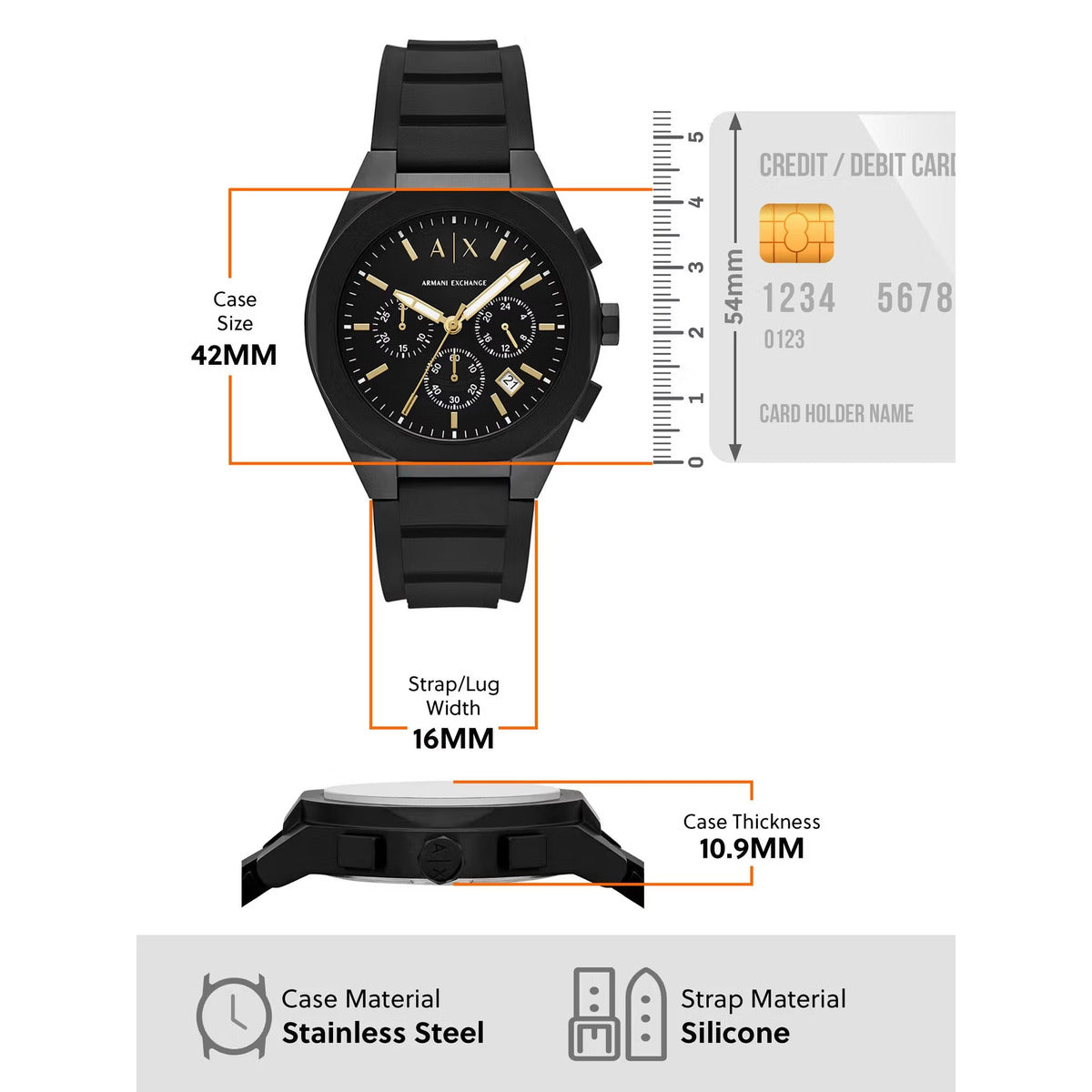 Armani Exchange Sync Black Dial Chronograph Analog Men Watch AX7165SET