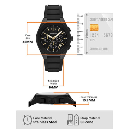 Armani Exchange Sync Black Dial Chronograph Analog Men Watch AX7165SET