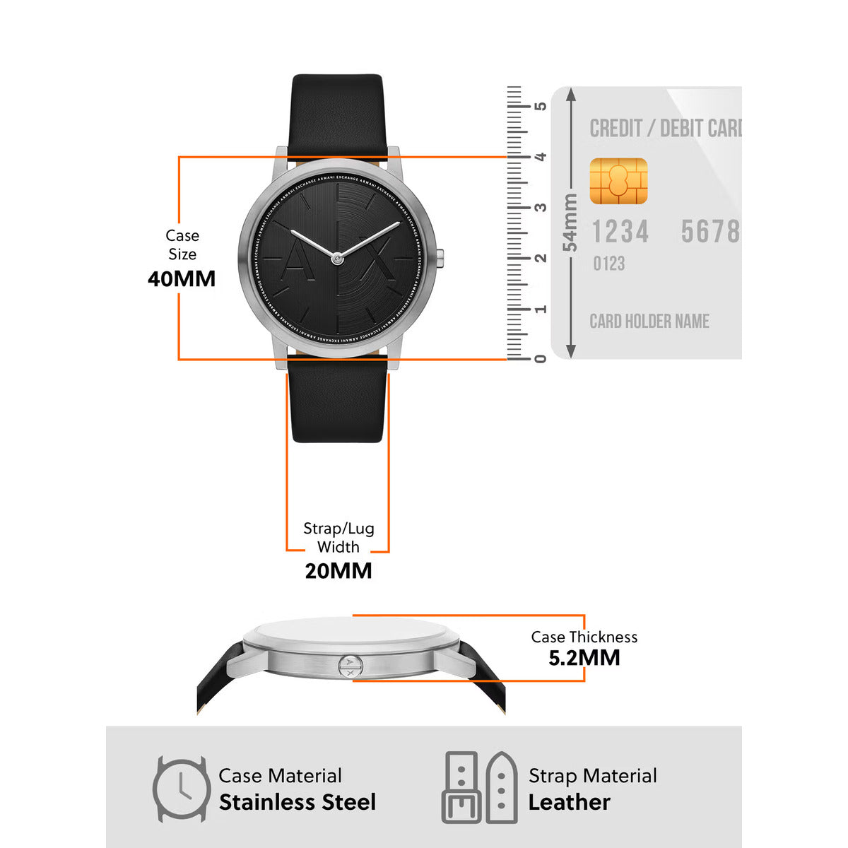 Armani Exchange Quartz Black Dial Analog Watch For Men AX7168SET
