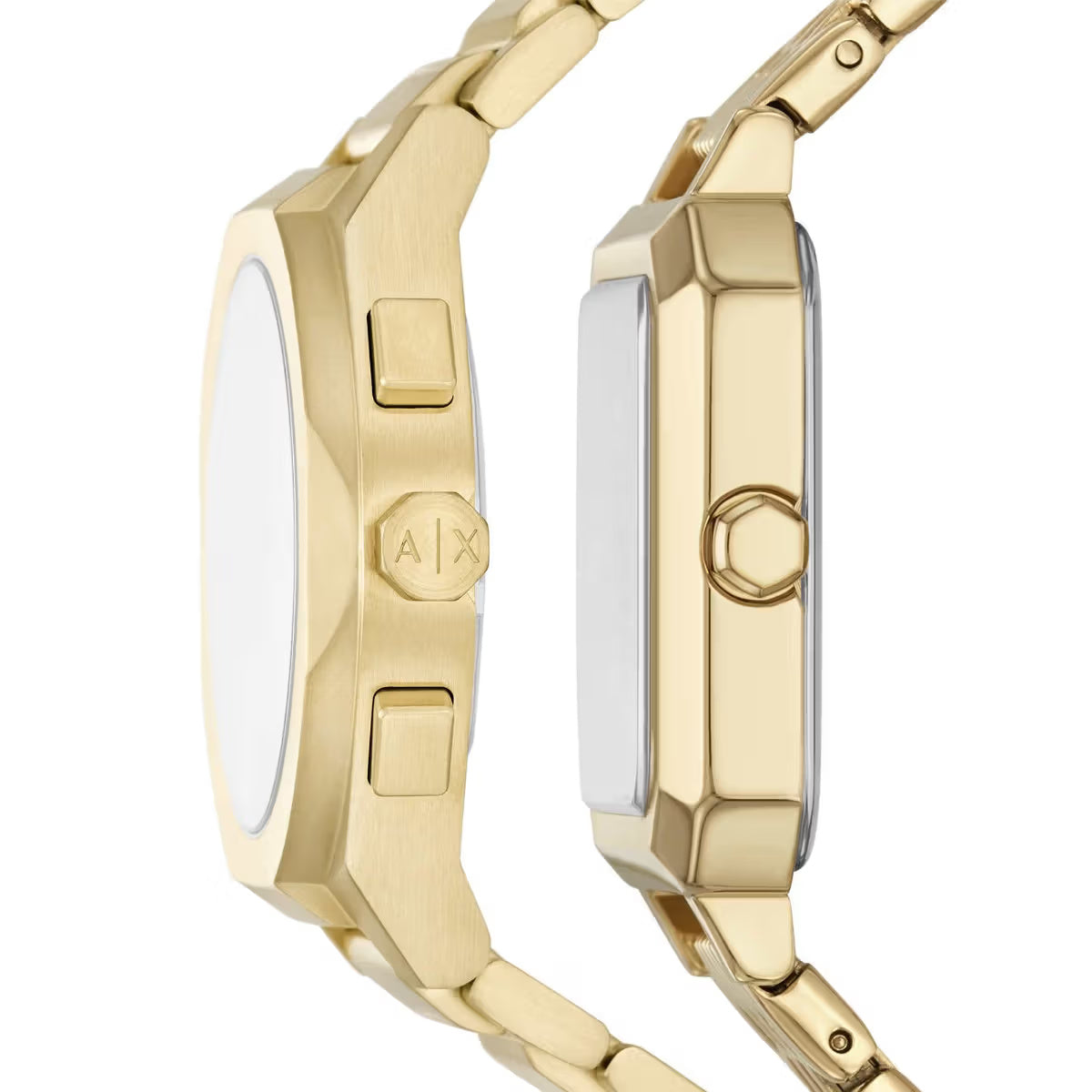 Armani Quartz Gold Dial Chronograph Analog Couple Watch AX7170SET
