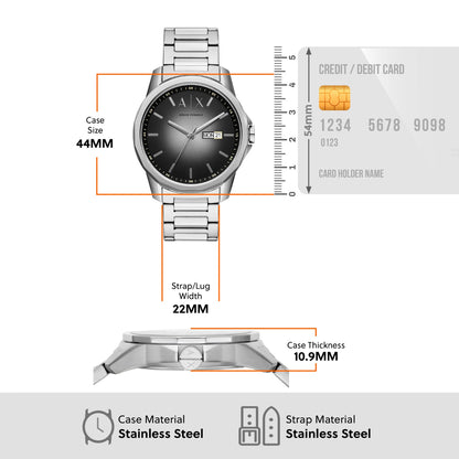 Armani Exchange Three-hand with day and date Men Watch AX1764
