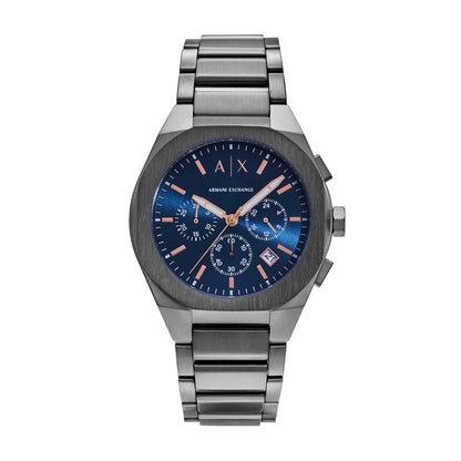 Armani Exchange Analog Blue Round Dial Chronograph Stainless Steel Men Watch AX4182