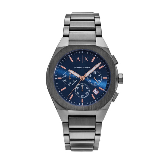Armani Exchange Analog Blue Round Dial Chronograph Stainless Steel Men Watch AX4182