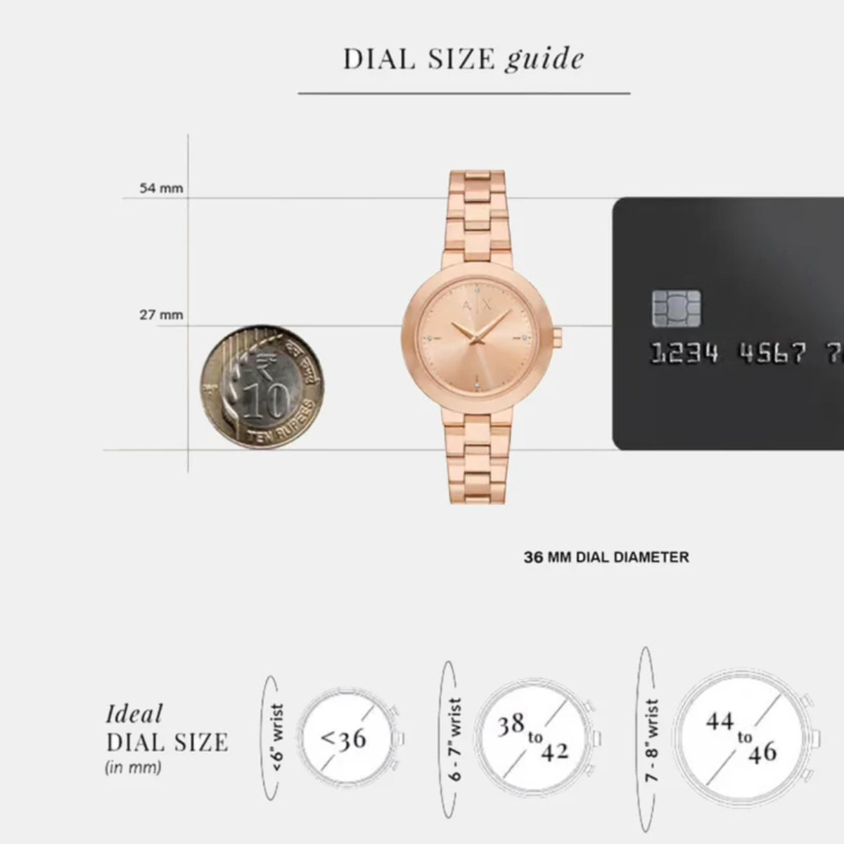 Armani Exchange Two-Hand Rose Gold-Tone Women Watch AX5177