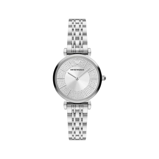EMPORIO ARMANI Gianni T-Bar Silver Dial Analog Women's Watch AR11445