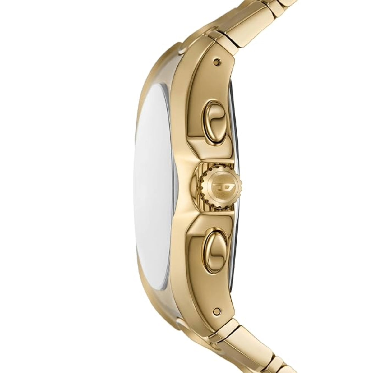 Diesel D-Curve Oval Gold Dial Analog Chronograph Men's Watch DZ4695