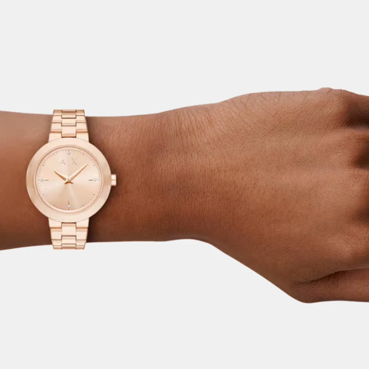Armani Exchange Two-Hand Rose Gold-Tone Women Watch AX5177
