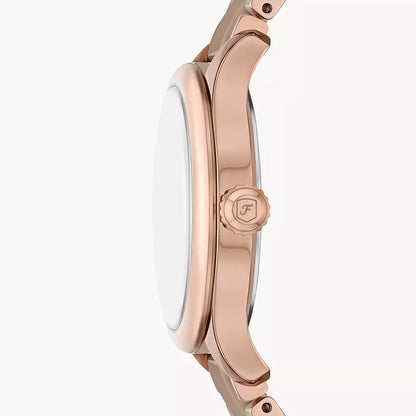 Fossil Gilmore Quartz Rose Gold Dial Analog Ceramic Women Watch CE1133