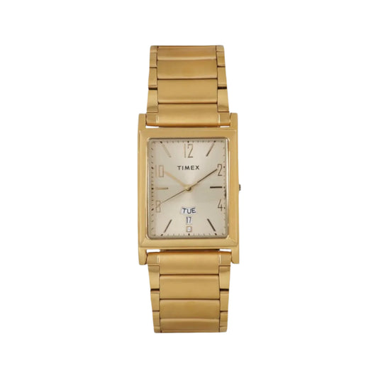 Timex Men's Rectangle Dial Analog Stainless Steel Watch TW000L518