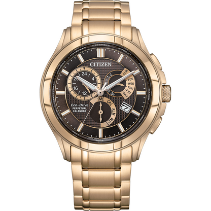 Citizen Eco-Drive Brown Dial With Stainless Steel Chronograph Men Watch BL8163-50X