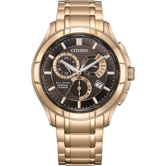 Citizen Eco-Drive Brown Dial With Stainless Steel Chronograph Men Watch BL8163-50X
