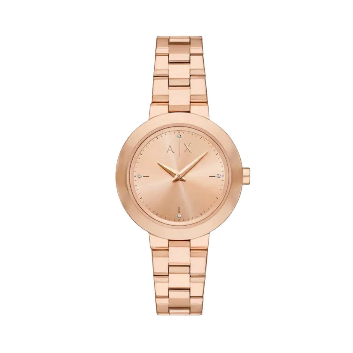 Armani Exchange Two-Hand Rose Gold-Tone Women Watch AX5177