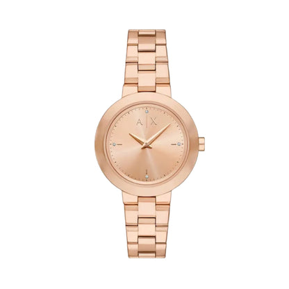 Armani Exchange Two-Hand Rose Gold-Tone Women Watch AX5177