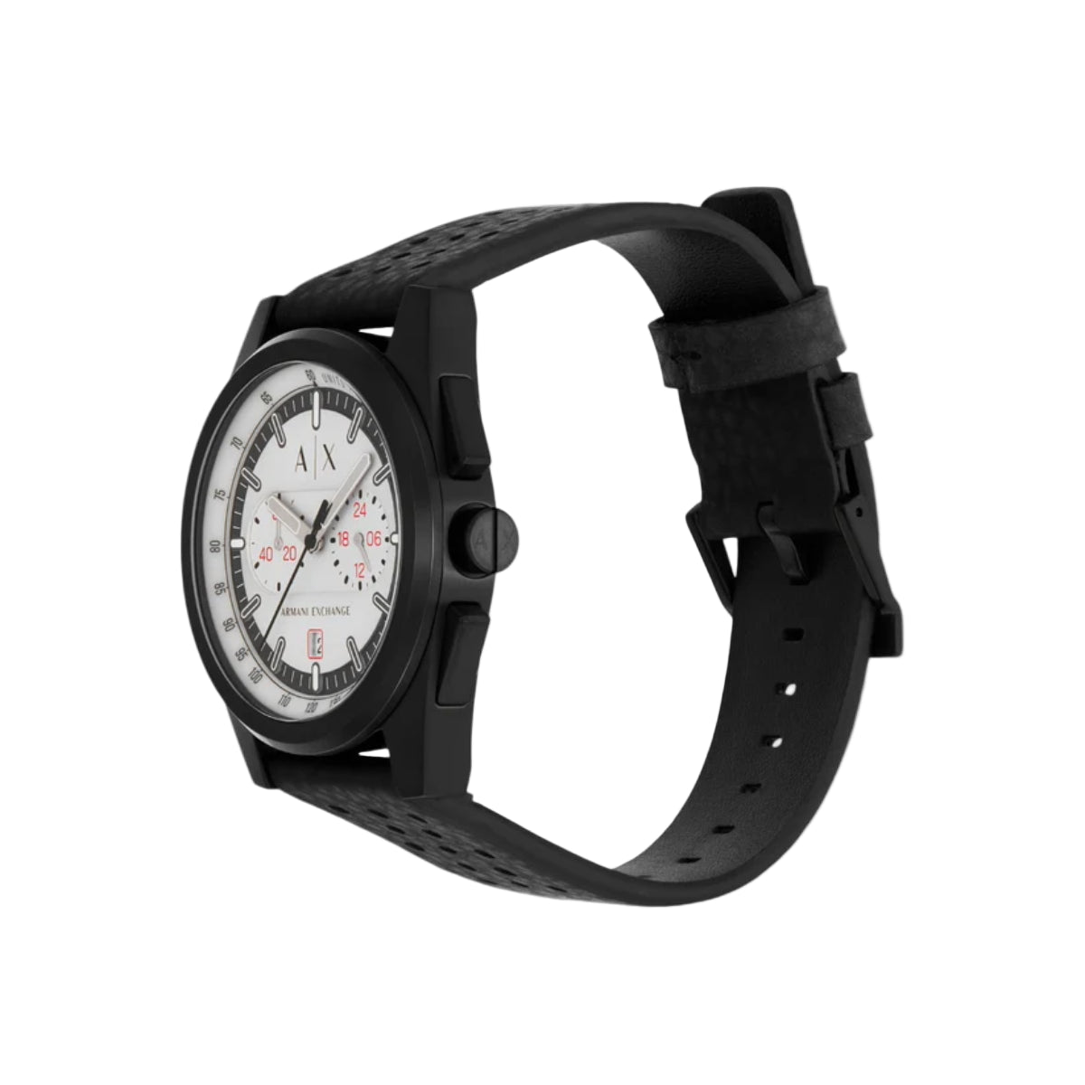 Armani Exchange Quartz Grey Dial Chronograph Rubber Strap Men Watch AX2865