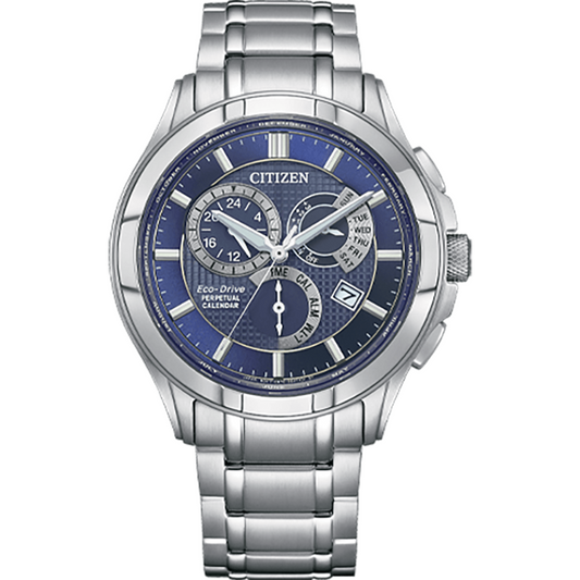 Citizen Eco-Drive Blue Dial With Stainless Steel Chronograph Men Watch BL8160-58L