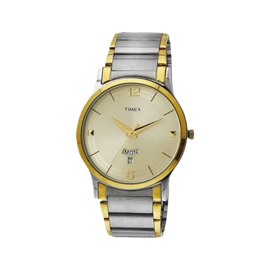 Timex Men's Beige Analog Stainless Steel Watch TW000R426